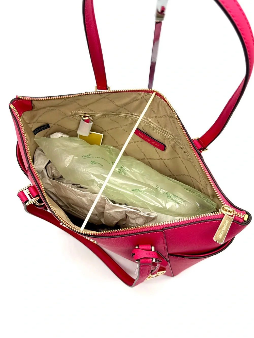 Michael Kors Large Charlotte Tote Bag Electric Pink